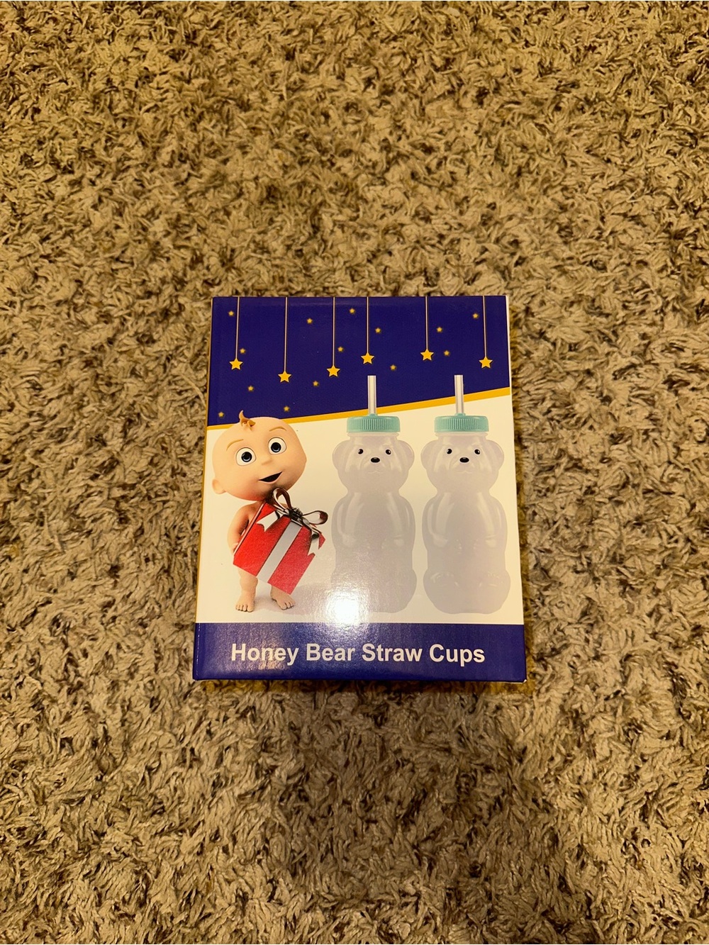 Honey Bear Straw Cups - Clear Bear Cups with Mint Lids